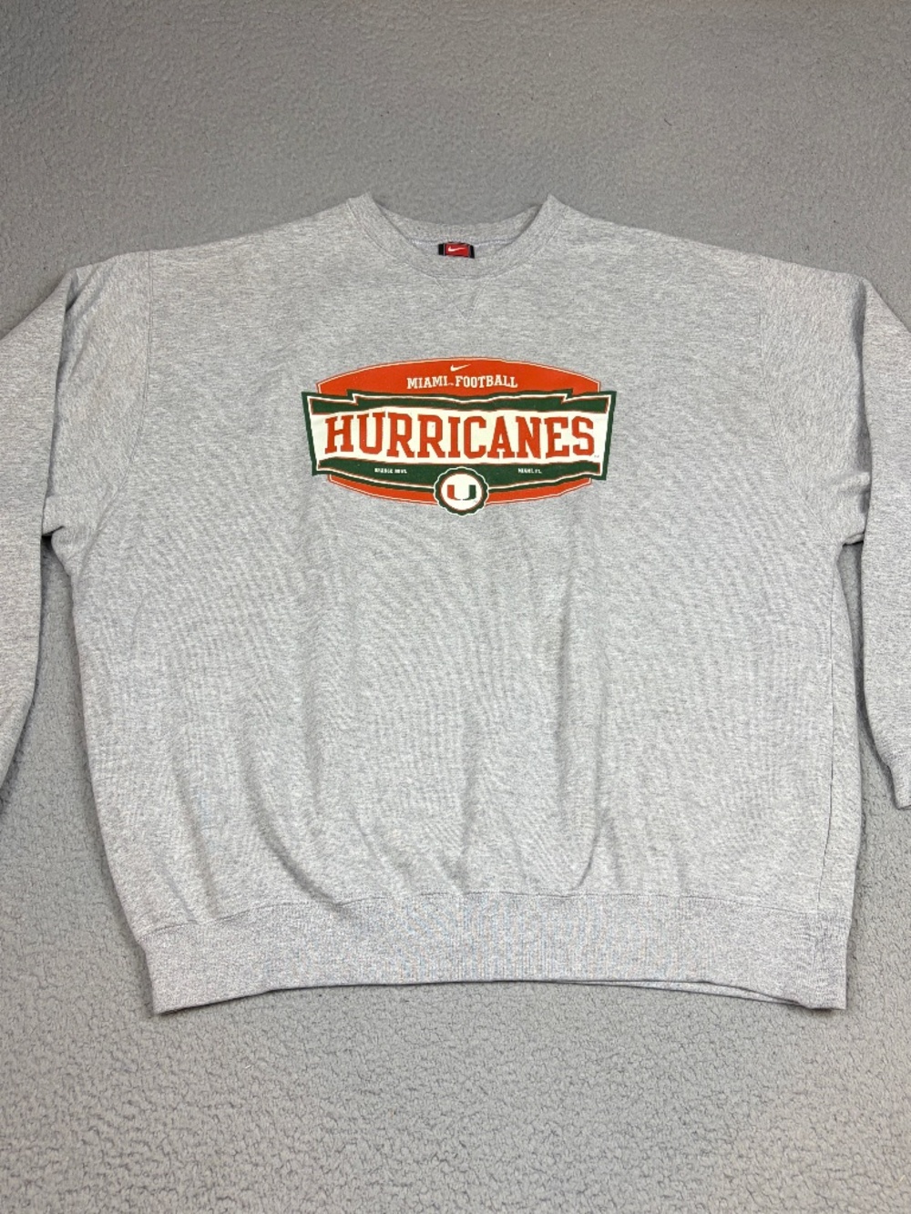 Vintage Miami Hurricanes Sweatshirt Mens Size XL Gray Football College